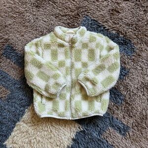 Cat and Jack Checked Fleece zip up